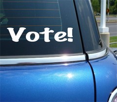 VOTE ELECTION REPUBLICAN DEMOCRAT POLITICS DECAL STICKER FUNNY CAR TRUCK