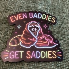 6 Multicolor Vinyl Stickers Set, Neon Art, Humorous Animals, Waterproof, Modern