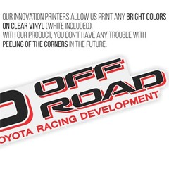 TRD OFF ROAD TOYOTA RACING DEVELOPMENT Truck Decal Set of 2 Clear Vinyl Sticker