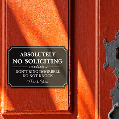 5.6″W Absolutely No Soliciting Don’t Ring Doorbell Do Not Knock Vinyl Sticker
