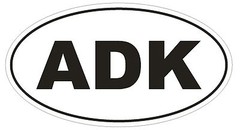 ADK Oval Bumper Sticker or Helmet Sticker D1972 Euro Oval Adirondack