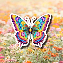 Psychedelic Butterfly 3″ Vinyl Laminated Sticker