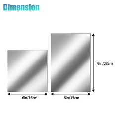 12PCS Self Adhesive Mirror Reflective Wall Sticker Film Paper Home Kitchen Decor