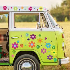 12 Sheets Daisy Stickers Flower Car Decals Self Adhesive Vinyl Retro Butterfly F