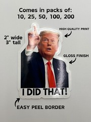 Donald Trump I DID THAT Stickers Decals Car Grocery Price Gas Pump Station 2″