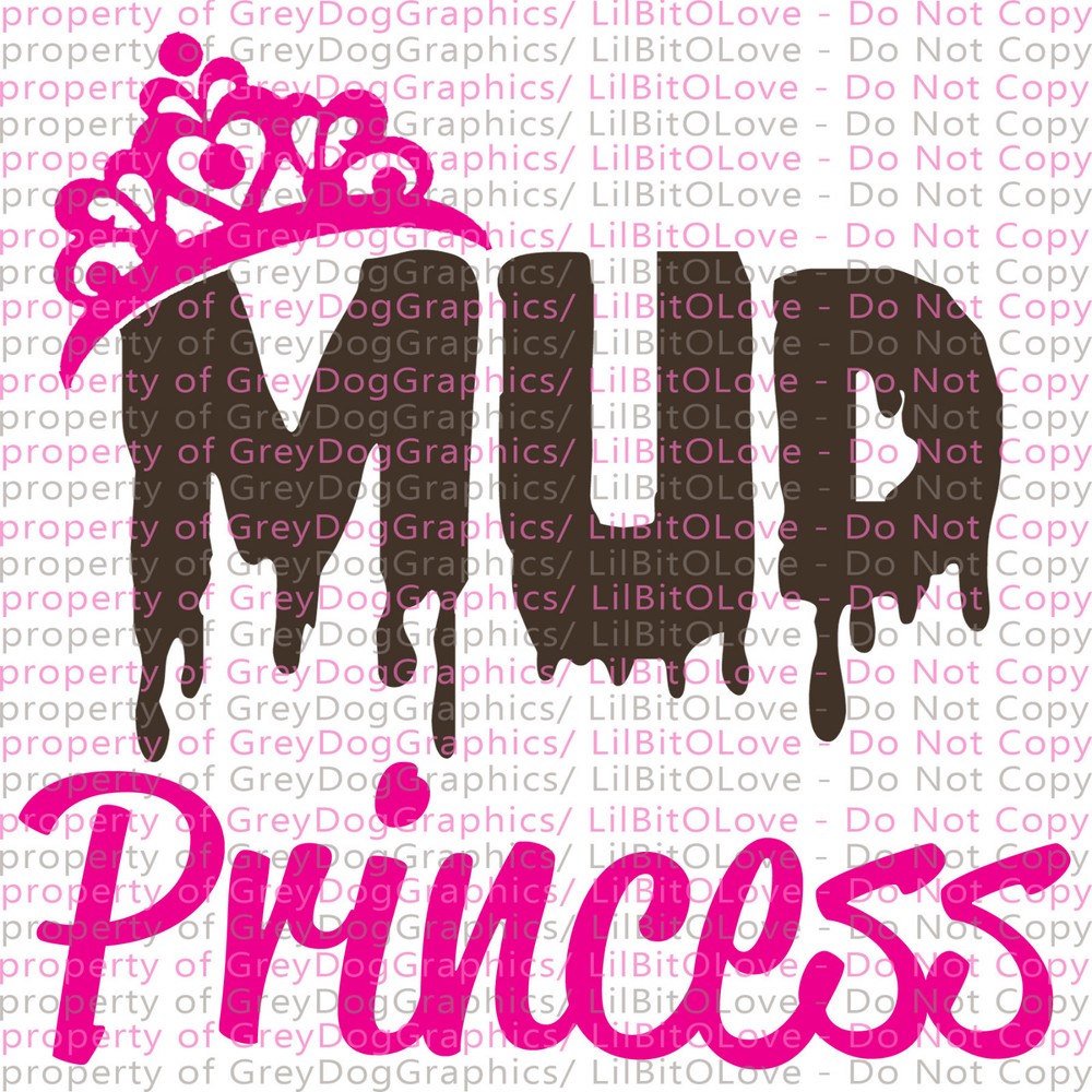 Mud Princess Vinyl Decal Sticker 4 Wheeler Quad Side by Side Mudding two color