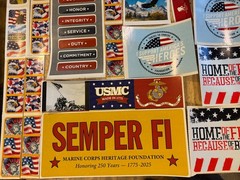 Patriotic Sticker Lot – Charity Organizations – 140 Count – Various Sizes