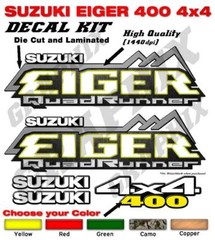 Suzuki Eiger 400 4×4 OEM ATV Camo Tank decal sticker emblem King Quad QuadRunner