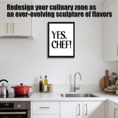 Yes Chef Quote Wall Art, yes chef message, minimalist wall decor, ready to ha…