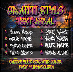 Custom Graffiti Style Name Vinyl Decal Sticker – Choose Size & Color Hip Hop
