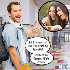 Ad-Free, Realistic 2X2In Fake Wifi Rick Roll QR Code Stickers 25 Pack. Best Bulk