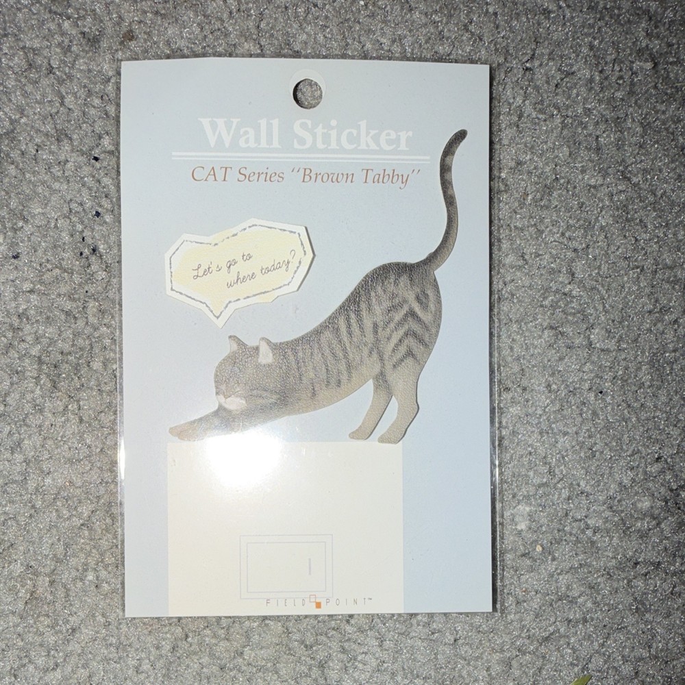 Field Point CAT Series Brown Tabby Cat Wall Sticker Small Paper Japan