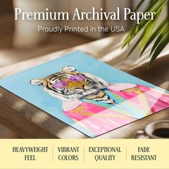 Tiger Pop Art Wall Decor 11×14 – Funky Animal Print for Home Office – Maximal…