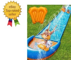 Slip and Water Slide, 32FT Lawn Slip N Waterslide for Kids Adults, Backyard Summ