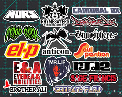 15 Underground Hip-Hop Sticker Pack – Clear, Holographic, or White – Rap Def Jux