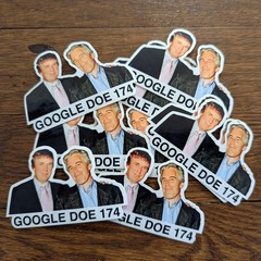 Donald Trump with Jeffrey Epstein “GOOGLE DOE 174” Sticker Pack Anti-Trump