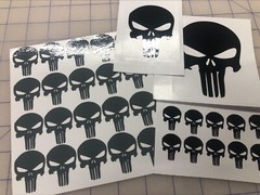 Set of 30 The Punisher Skull Small Vinyl Decals Phone Laptop Car Helmet Stickers