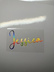 Holographic Name Personalized Decal Sticker, Custom Vinyl Lettering Text decal