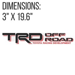 TRD OFF ROAD TOYOTA RACING DEVELOPMENT Truck Decal Set of 2 Clear Vinyl Sticker