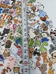 Lot Of 163 Random Small Animal Stickers Decals {HH}