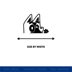 Bluey Peeker – Glossy Cut Vinyl Car Decal – Multiple Sizes & Color
