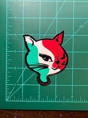 2001 Vintage Winking Kitty Glitter Stickers Various Styles Y2K Vending Cat Decal