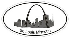 St Louis Missouri Oval Bumper Sticker or Helmet Sticker D1171 Gateway Arch
