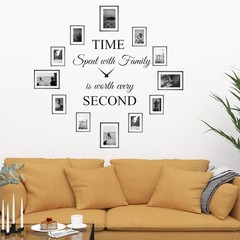 Time Spent with Family is Worth Every Second Wall Decal Decor Clock Family Qu…