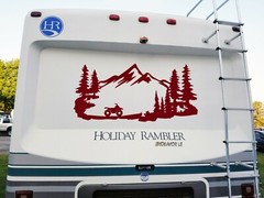 ATV Mountains Scene Vinyl Decal V2 | Quad RV Toy Hauler 4-wheeler | Sticker