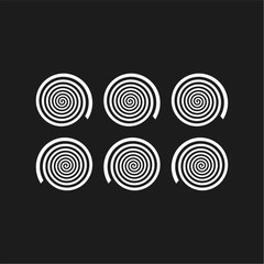 6 Small Hypnosis Spirals Vinyl Decal Trance Spiral vortex illusion Sticker