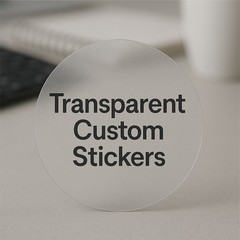 Custom Decals Transparent Frosted, 1.5-5 inch, Personalized Vinyl Decal, Qty 100