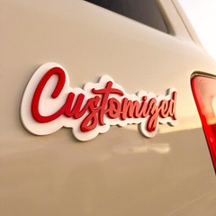 Personalized budget Acrylic Car Emblem – MULTI COLOR Customized Text Names