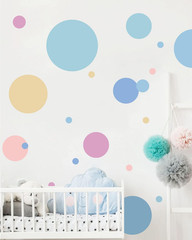 Multicolor Dots Wall Stickers Peel and Stick Vinyl Big Circle Wall Decals for Ne
