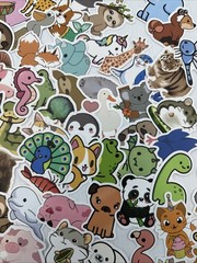 Lot Of 163 Random Small Animal Stickers Decals {HH}