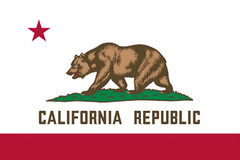 STICKER California Flag red white green vinyl laminated laptop water bottle