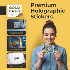 Custom Holographic Stickers, Personalized – Logo, Name, Text, 1.5-5 inch, Qty100