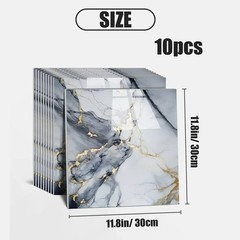 3D Marble Tile Wall Sticker Waterproof Self Adhesive Renovation Decor Film