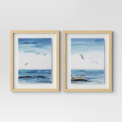 Threshold Coastal Seascape Duo Poster Landscape Modern Set of 2 16″x20″ Wall