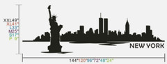 22″x44″ New York3 City Line NYC America Wall Sticker Decal Canada Vinyl BLACK