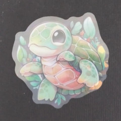 Kids Multicolor Turtle Sticker Decal – Animal Theme, Turtle Shape