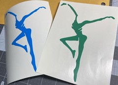 Vinyl Decal for Window – Fire Dancer (May Customize with Name), Various Sizes