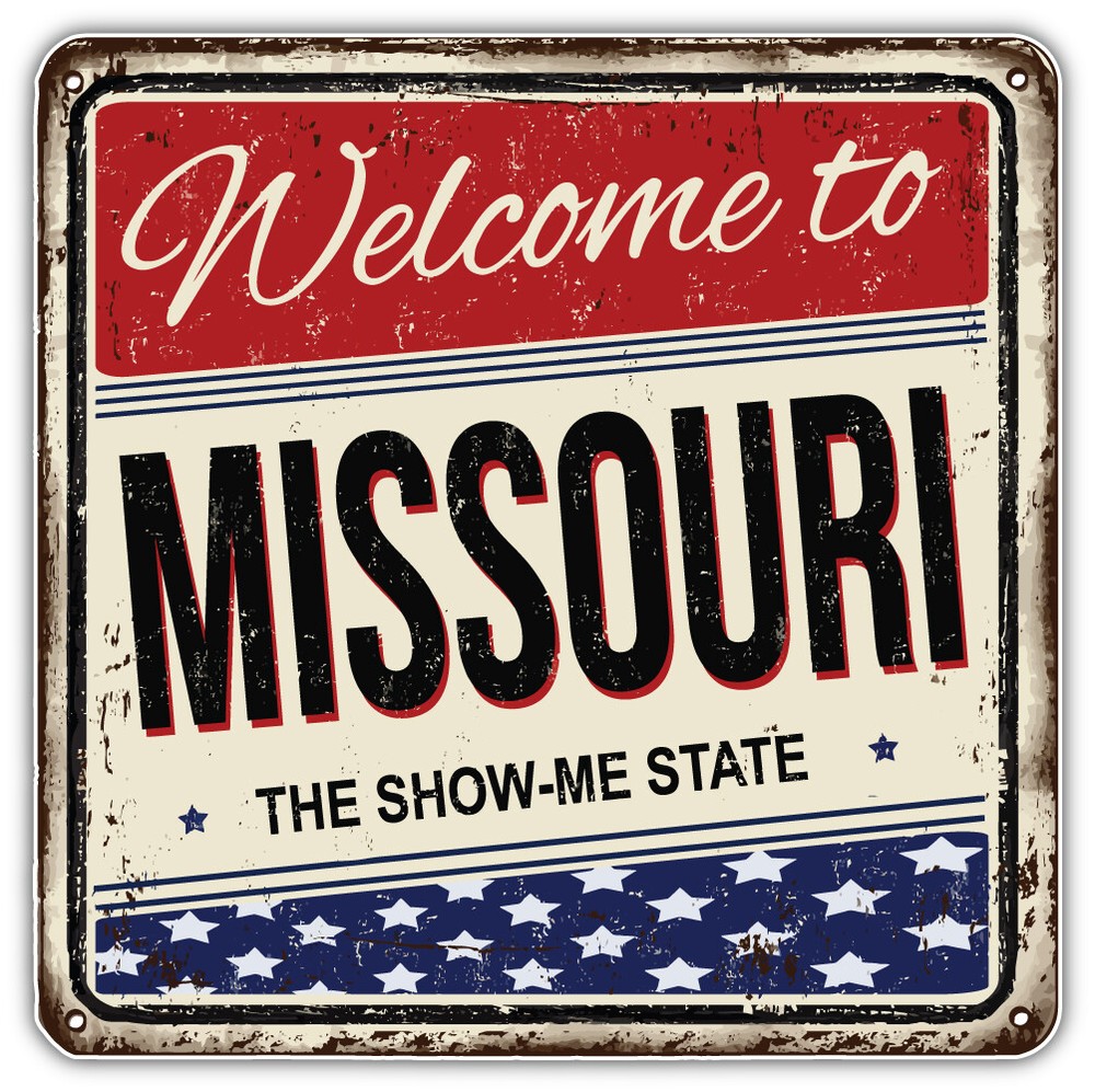 Missouri USA State Retro Grunge Emblem Car Bumper Sticker Decal ”SIZES”