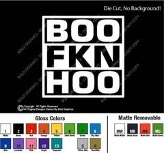 Boo Fkn Hoo Decal Sticker Crybaby Suck it Up Adult Life Snarky Cry Baby Politics