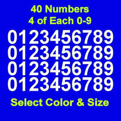Storage Unit Bin Numbers 0-9 Vinyl Sticker Decals Set of 40 Select Color & Size