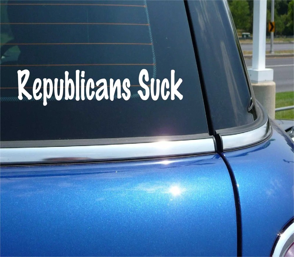 REPUBLICANS SUCK POLITICS VOTE ELECTION FUNNY DECAL STICKER ART CAR WALL