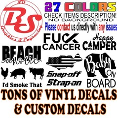 2x Custom Text Vinyl Decal Lettering Sticker Personalized Any Text Any Name noBS