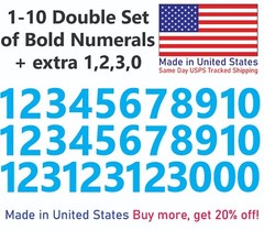 1-10 Bolston Bold Outdoor Vinyl Decal Numbers for Mailbox, Door, Address, Locker