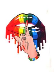 Lips Easy Iron on Sublimation Stickers Rainbow Skull Love Lips T-shirts (3 Pack)