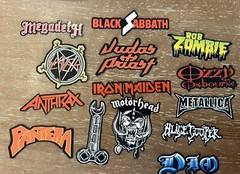15 Heavy Metal Rock Band Logo Stickers -Clear, Holographic, or White – Megadeath