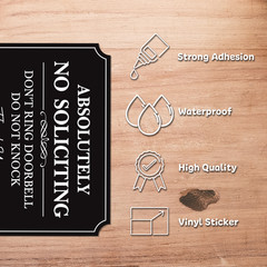 5.6″W Absolutely No Soliciting Don’t Ring Doorbell Do Not Knock Vinyl Sticker